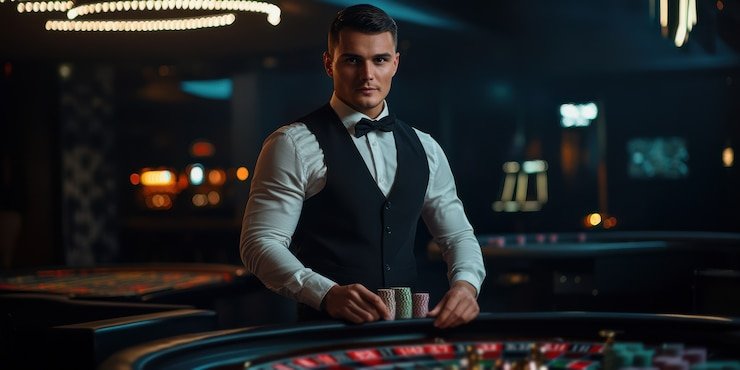 Tampilan meja French Roulette live di layar ponsel